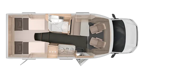 Grundriss Tag Knaus Van TI Plus 650 MEG Platinum Selection - Einzelbetten, RFK, SAT.....