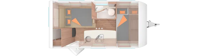 Grundriss Nacht Weinsberg CaraOne 420 QD