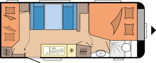 Tagesgrundriss Hobby De Luxe 560 KMFe