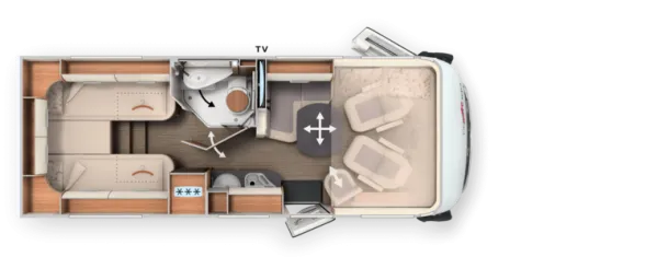 Tagesgrundriss Carthago c-compactline I 141 LE Superlightweight