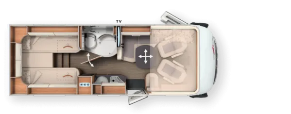 Tagesgrundriss Carthago c-compactline I 143 LE Superlightweight