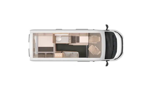 Nachtgrundriss Knaus BoxLife Pro 600 STREET (Peugeot) 60 Years