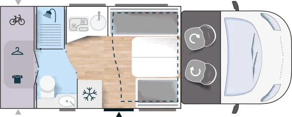 Tagesgrundriss Chausson Teilintegrierte 650 Etape Line