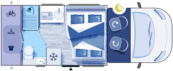 Nachtgrundriss Chausson Teilintegrierte 650 Etape Line