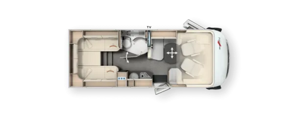 Tagesgrundriss Malibu I 430 LE Touring