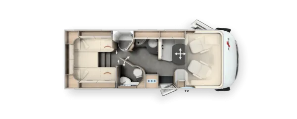 Tagesgrundriss Malibu I 490 LE Touring