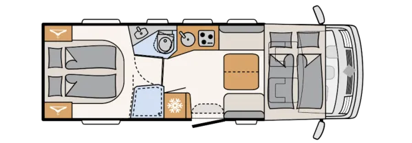 Tagesgrundriss Dethleffs Esprit I 7150-2 DBL