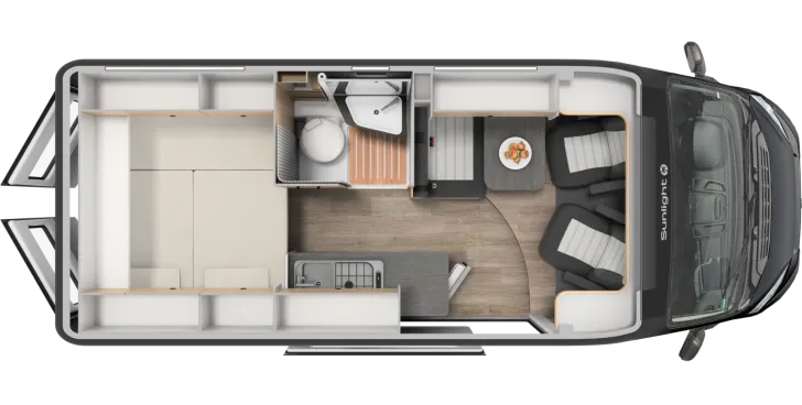 Grundriss Tag Sunlight Camper Van CLIFF 600 X RT