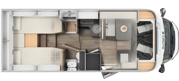 Grundriss Tag Sunlight T 68 Adventure Edition