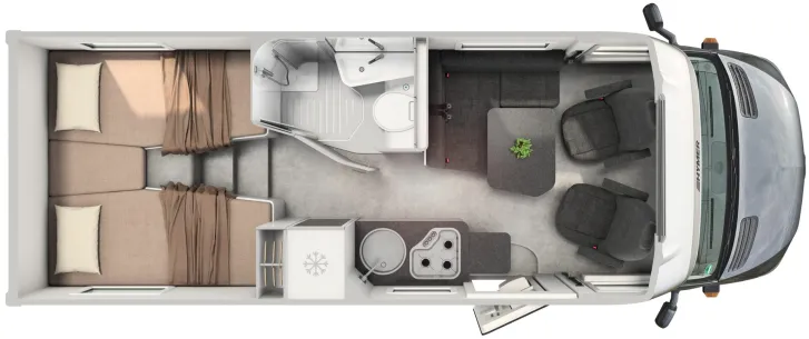 Grundriss Tag Hymer ML-T 580 Xperience Heckantrieb, Automatik, Leder