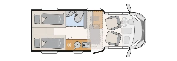 Tagesgrundriss Dethleffs Trend T 6617 EB