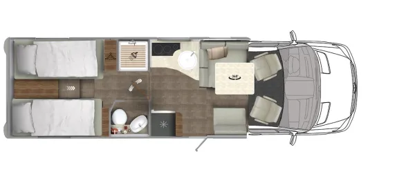 Tagesgrundriss Eura Mobil Contura 766 EB