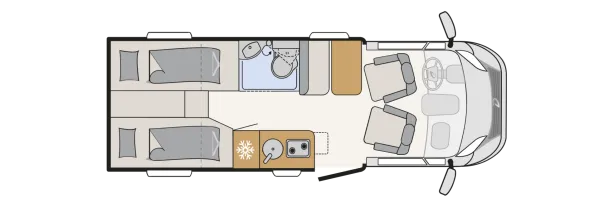 Tagesgrundriss Dethleffs Globebus Camp T 4