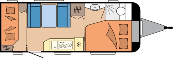 Tagesgrundriss Hobby De Luxe 540 KMFe