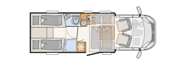 Tagesgrundriss Dethleffs Trend T 7057 EBL