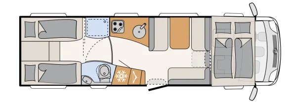 Tagesgrundriss Dethleffs Globetrotter XXL A 9000-2 EB