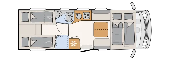 Tagesgrundriss Dethleffs Esprit I 7150-2 EBL