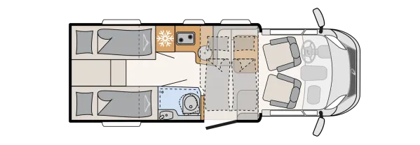 Tagesgrundriss Dethleffs Just Camp T 6812 EB