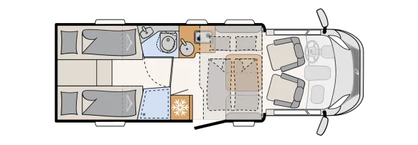 Tagesgrundriss Dethleffs Just Camp T 7052 EBL