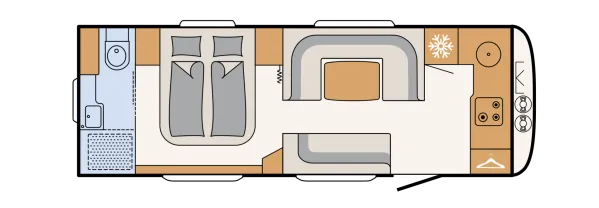 Tagesgrundriss Dethleffs Beduin Scandinavia 690 BQT