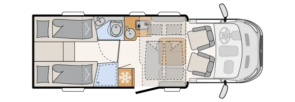 Tagesgrundriss Dethleffs Just Go! T 7055 EBL