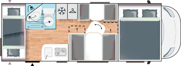 Tagesgrundriss Chausson Alkoven C656 First Line