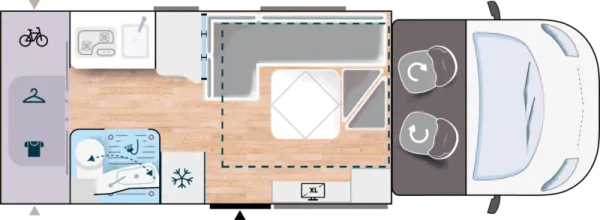 Tagesgrundriss Challenger Teilintegriert 240 Break Edition