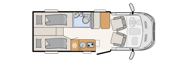 Tagesgrundriss Dethleffs Globebus Go T 45