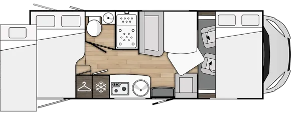 Tagesgrundriss Benimar Sport S340 UP