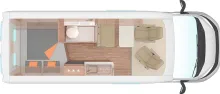 Grundriss Tag Weinsberg CaraBus 600 MQ - mit Aufstelldach