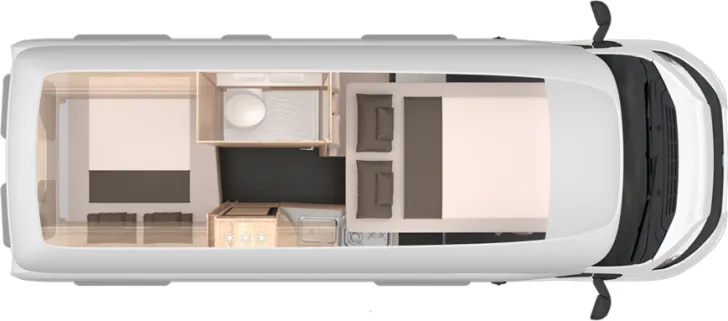Grundriss Nacht Knaus BoxLife Pro 600 STREET XL - für 4 Personen