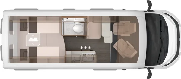 Tagesgrundriss Knaus BoxLife 600 ME Platinum Selection