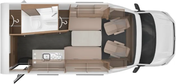 Tagesgrundriss Knaus Tourer VAN 500 LT