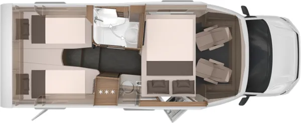 Nachtgrundriss Knaus VAN WAVE 640 MEG VANSATION