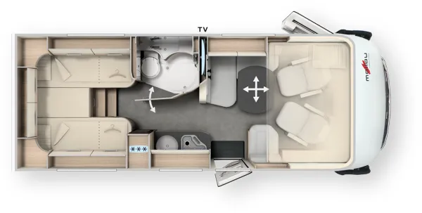 Tagesgrundriss Malibu I 430 KB-LE comfort 4.2t