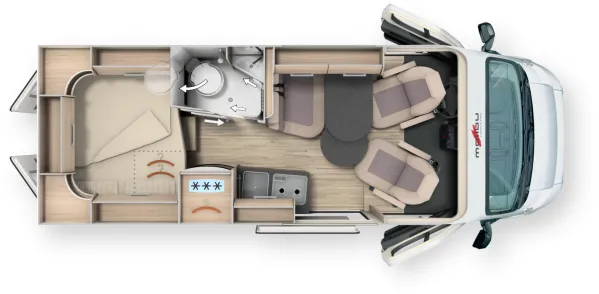 Tagesgrundriss Malibu Van Comfort 600 DB