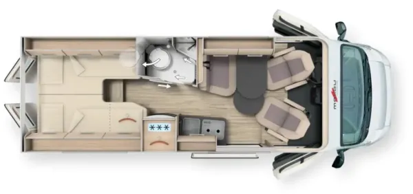 Tagesgrundriss Malibu Van Comfort 640 LE