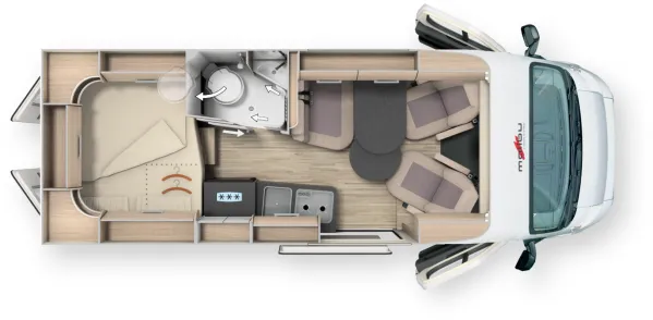 Tagesgrundriss Malibu Van Diversity 600 DB K charming GT skyview