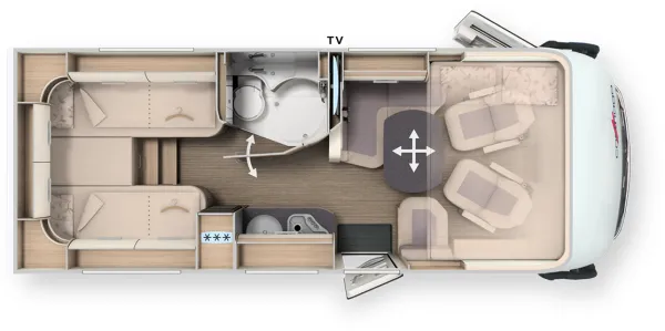 Tagesgrundriss Carthago C1-tourer I 141 KB-LE lightweight 3.5t