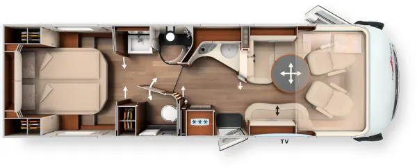Tagesgrundriss Carthago chic s-plus I 64 XL QB