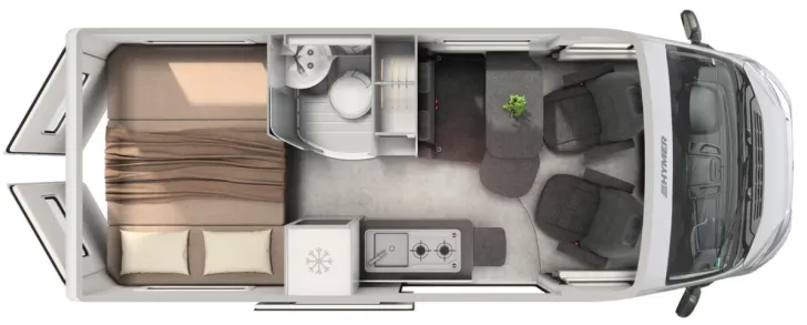 Grundriss Tag Hymer Free 600 Markise, Klima, Navi, Alu 16"
