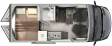 Grundriss Tag Hymer Camper Van Grand Canyon S 600 Xperience Premium, Schlafdach, 4 Betten