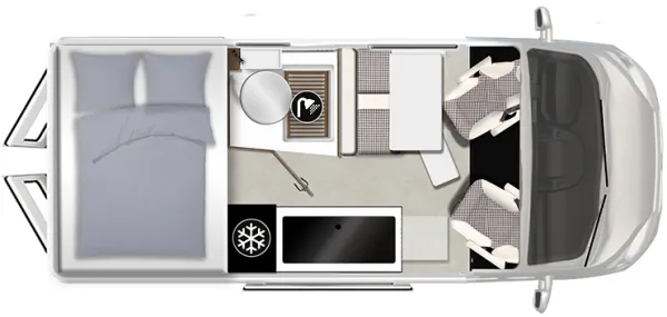 Tagesgrundriss Karmann Mobil Davis 590 Trendstyle