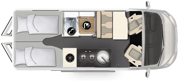 Tagesgrundriss Karmann Mobil Dexter 625