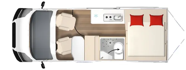 Tagesgrundriss Bürstner B66 600 C