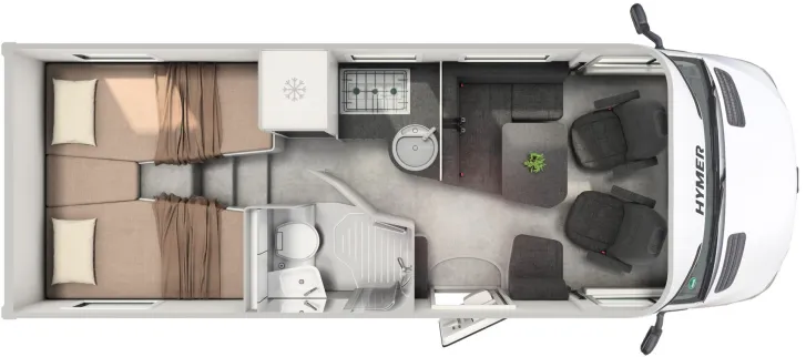 Grundriss Tag Hymer B-Klasse MC T 600