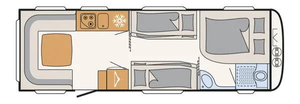 Tagesgrundriss Dethleffs Camper 730 FKR