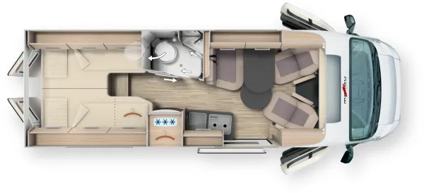 Tagesgrundriss Malibu Van Comfort 640 LE charming GT skyview