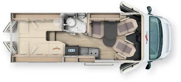 Tagesgrundriss Malibu Van Diversity 640 LE K