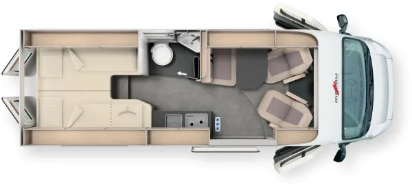 Tagesgrundriss Malibu Van Relax 640 LE R ambition